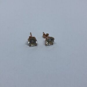 ROSE gold over sterling silver 925 post stud earrings minimalist style